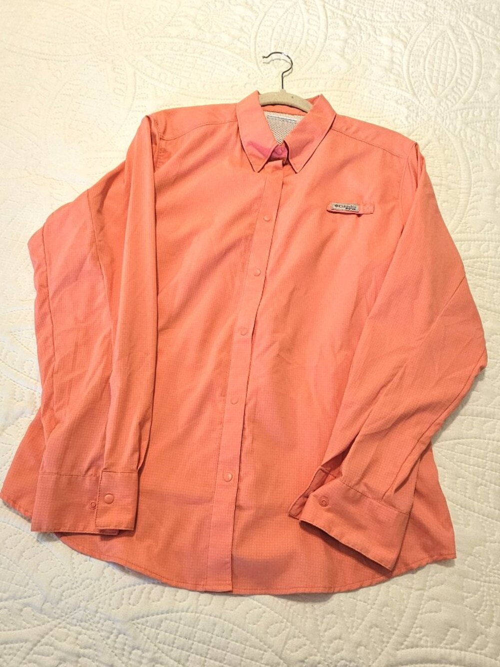 Columbia long sleeve orange top, XL